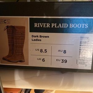 Dublin Boots River Plaid dark brown ladies size 8 1/2